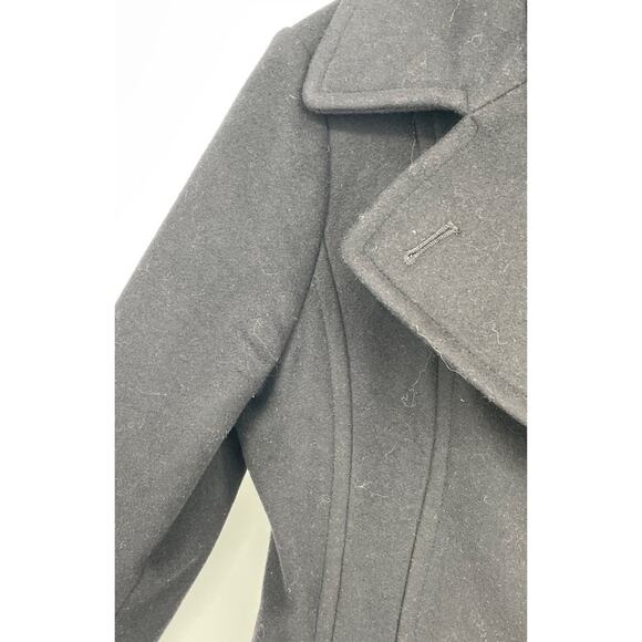 Anne Klein Black Women's Single-Breasted Long Wool Peacoat - Size‎ Small - Picture 6 of 9